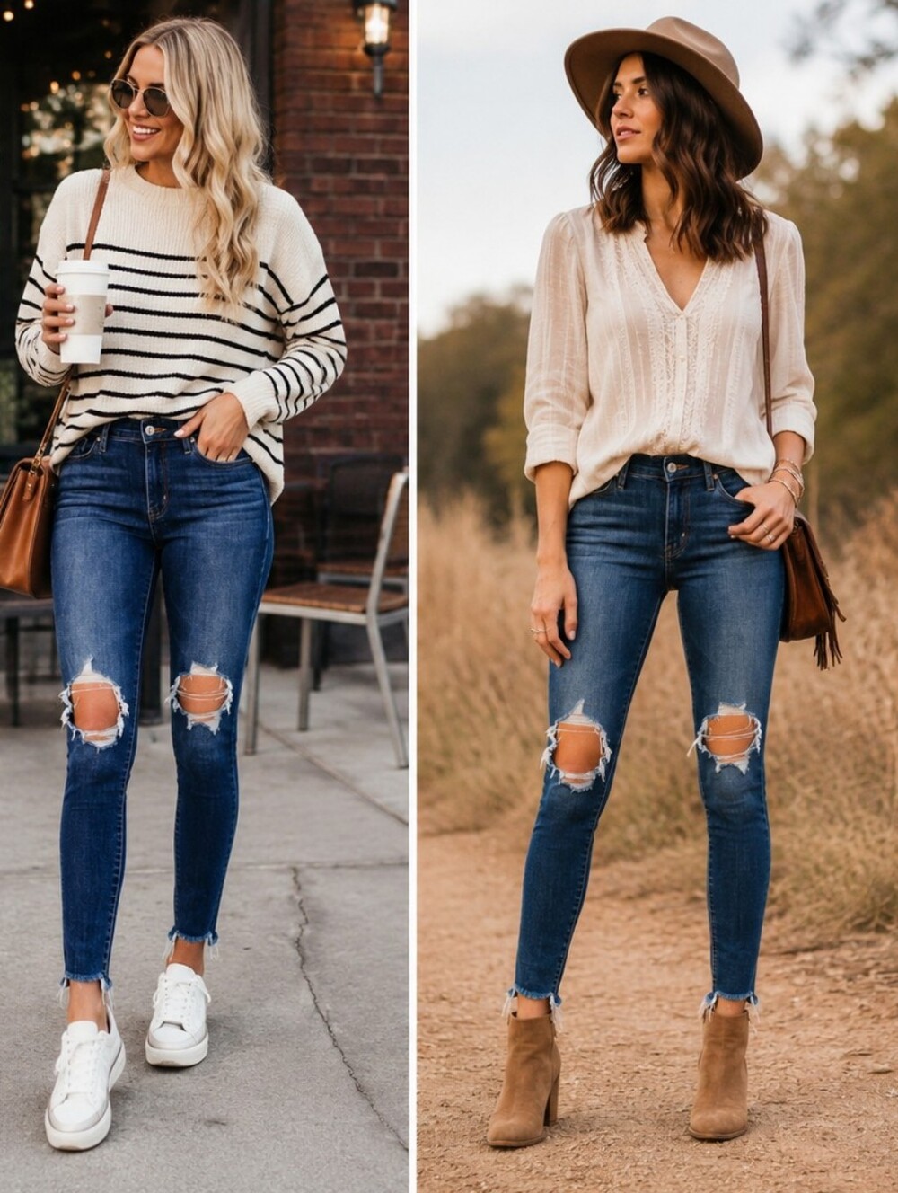 LEVIS 711 SKINNY KNEE RIPPED JEANS